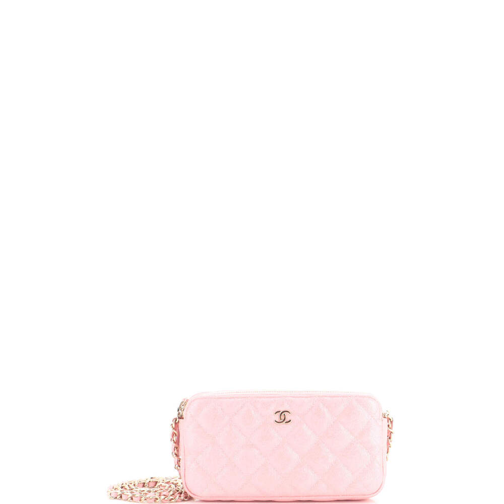 Chanel Double Zip Clutch with Chain